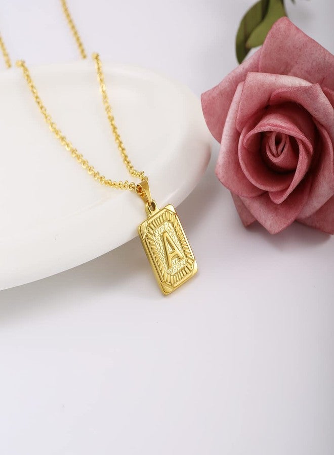 Glimmerst Initial Pendant Necklace Stainless Steel Letter A Necklace Personalizd Name Necklace for Women - Image 2